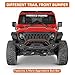 Hooke Road Sturdy Front Bumper for Jeep Gladiator JT (2020-2026) & Wrangler JK JL (2007-2026), Offroad Steel Bumper with Bright Lights D-rings and Built-in Winch Plate