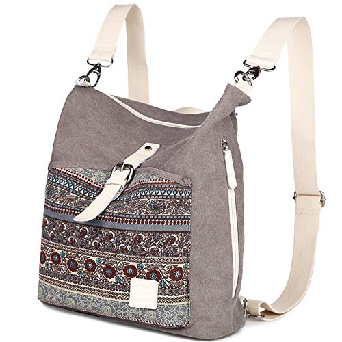 Canvas-Backpack-Purse-for-Women-Casual-Handbag-Lightweight-Shoulder-Bag-Grey
