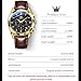 OLEVS Brown Leather Gold Watch for Men Black Large Face Casual Luxury Mens Dress Watches Fashion Classic Analog Moon Phase Day Date Men's Wrist Watches Waterproof Chronograph Relojes para Hombres