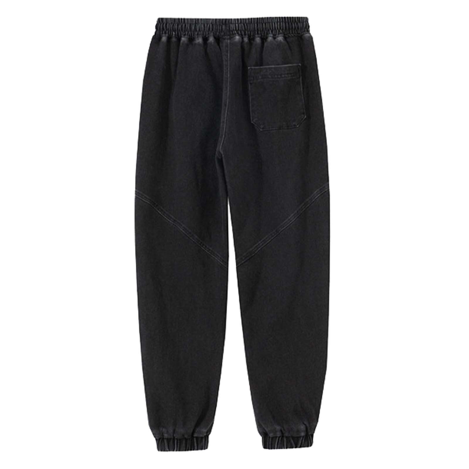 Pantalones Hombre Vaqueros-Pantalones Vaqueros de Moda para Hombre, Bordados, Tallas Grandes, con cordón, Pantalones de Trabajo para Hombre