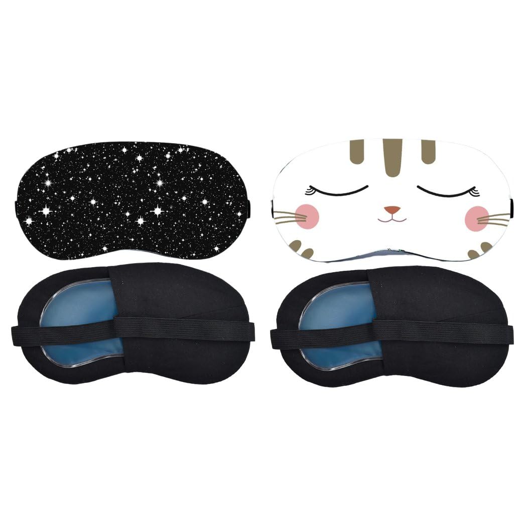 Aoxeria Starry Night Sky, Sleeping Bunny Face Sleeping Mask Combo, Soft Comfortable Light-Blocking Eye Cover for Women, Men & Kids, Reusable Blindfold for Night Sleep, Nap, Travel (Pack of 2)-image-15