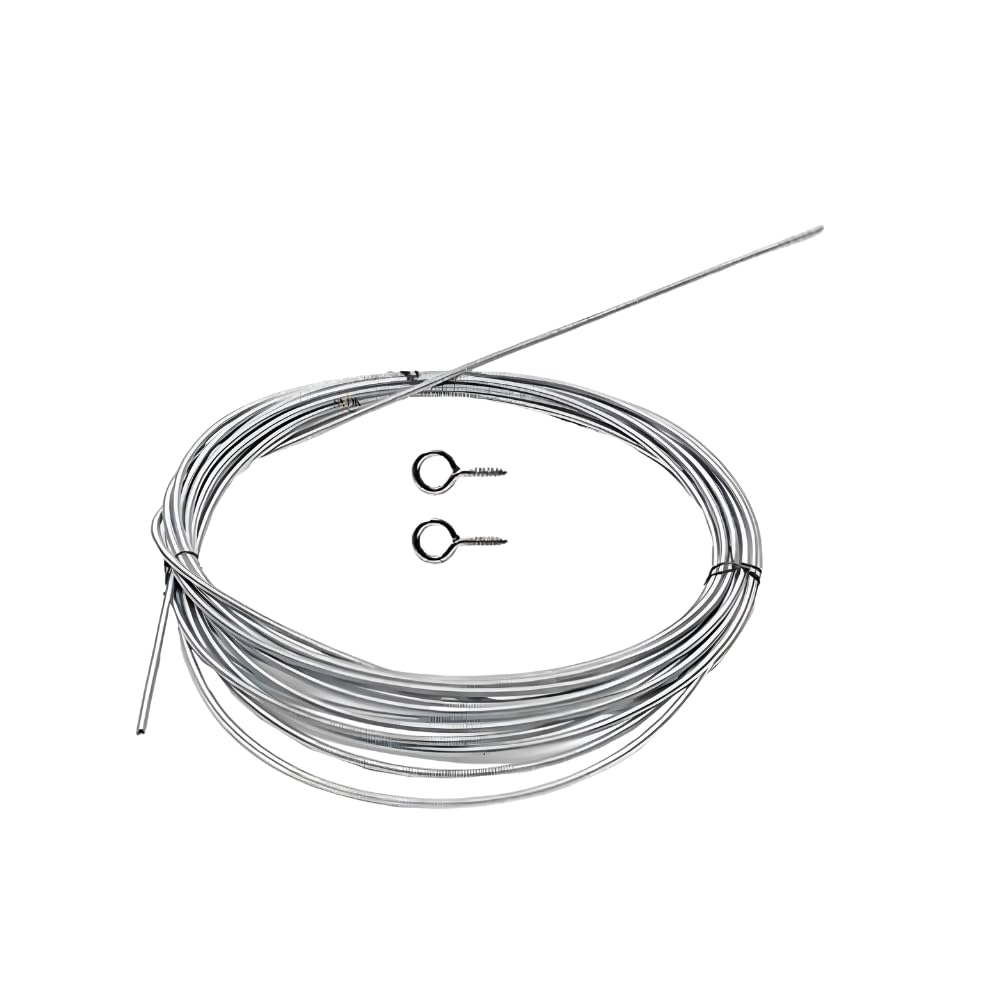 Steel Cobra Curtain Wire Spring with Hooks and Eyes - Flexible Round Net Support Wire for Windows and Doors | Rust-Resistant Rod for Light Curtains & Nets (1 Meter)-image-45