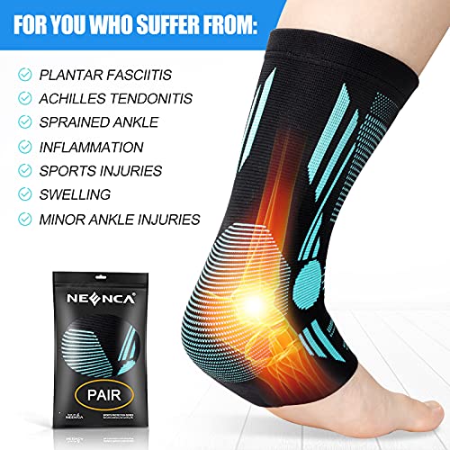 Image of NEENCA Foot & Ankle Brace Socks for Sprained-Ankle Compression Sleeves Set