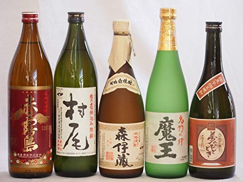 大分県最古の蔵元井上酒造 芋焼酎夢のひととき飲み比べ5本セット(森伊蔵 魔王 村尾 赤霧島 夢のひととき)720ml×5本