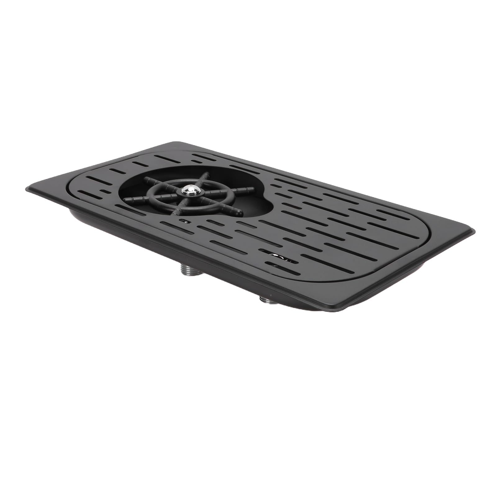 Duokon Enjuagadora de Fregadero de Vidrio de Acero Inoxidable con Chorros de Agua a Alta Presión Limpia y Drena Automáticamente las Aguas Residuales para Cafetería, Bar, Uso Doméstico (BLACK)