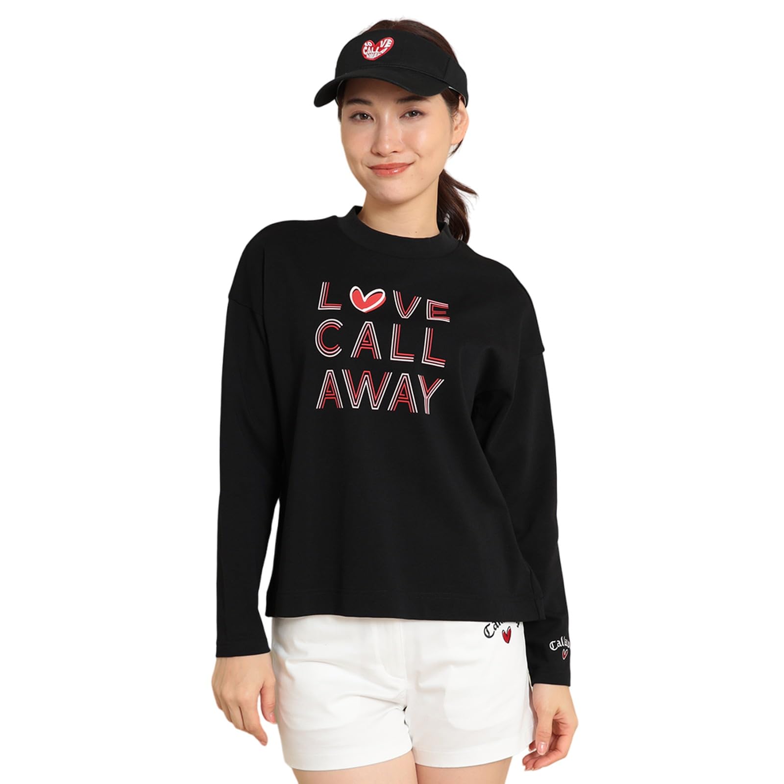 Callaway C24133220 Women's Long Sleeve Crew Neck Shirt, LOVE