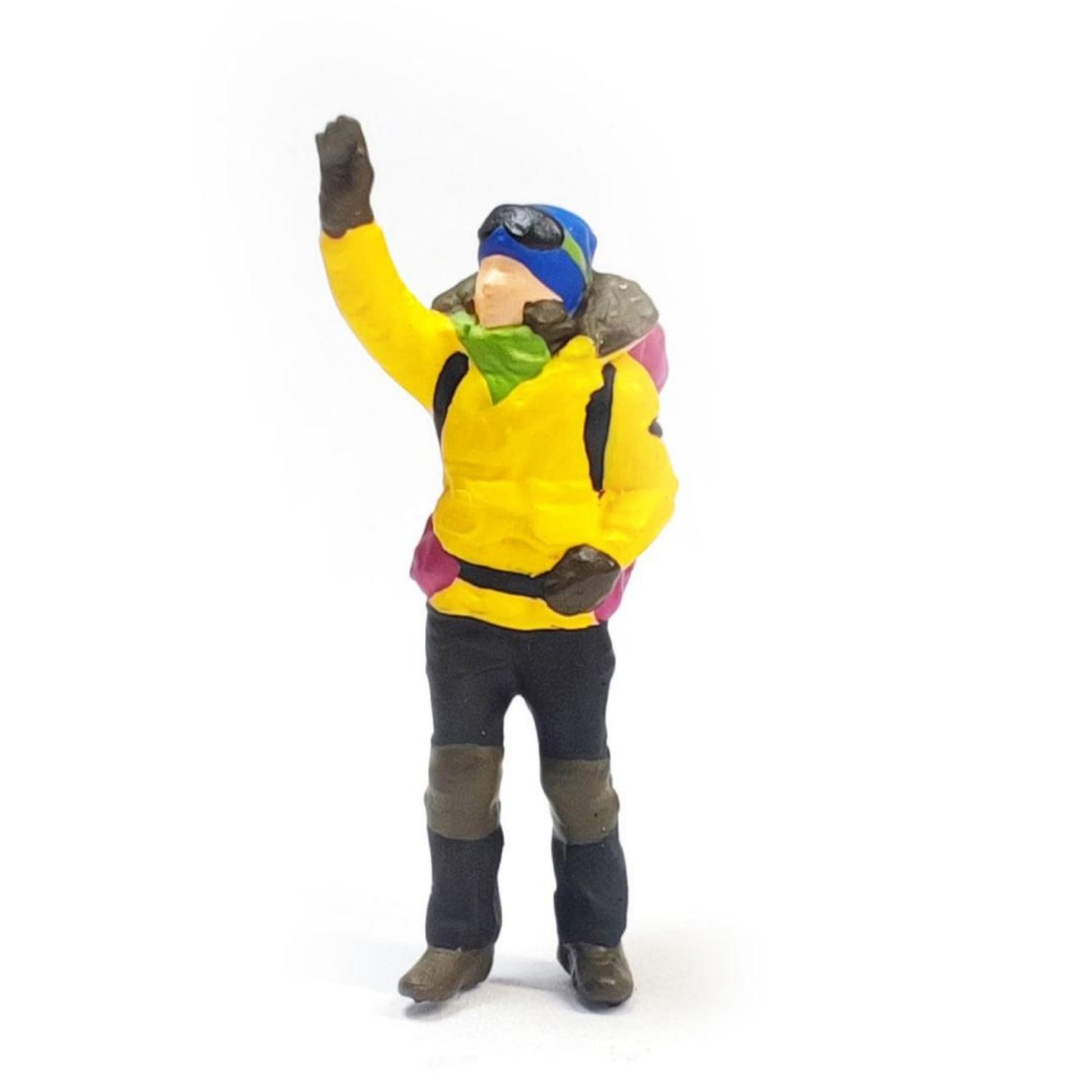 Easnea Yellow-1:87 1:87 Climbing People Figurines Mountaineering People Figures Miniature People Model Realistic Miniature Hand Painted Explorer Figurines For Diy Projects Diorama Layout Decoration (Yellow-1:87)