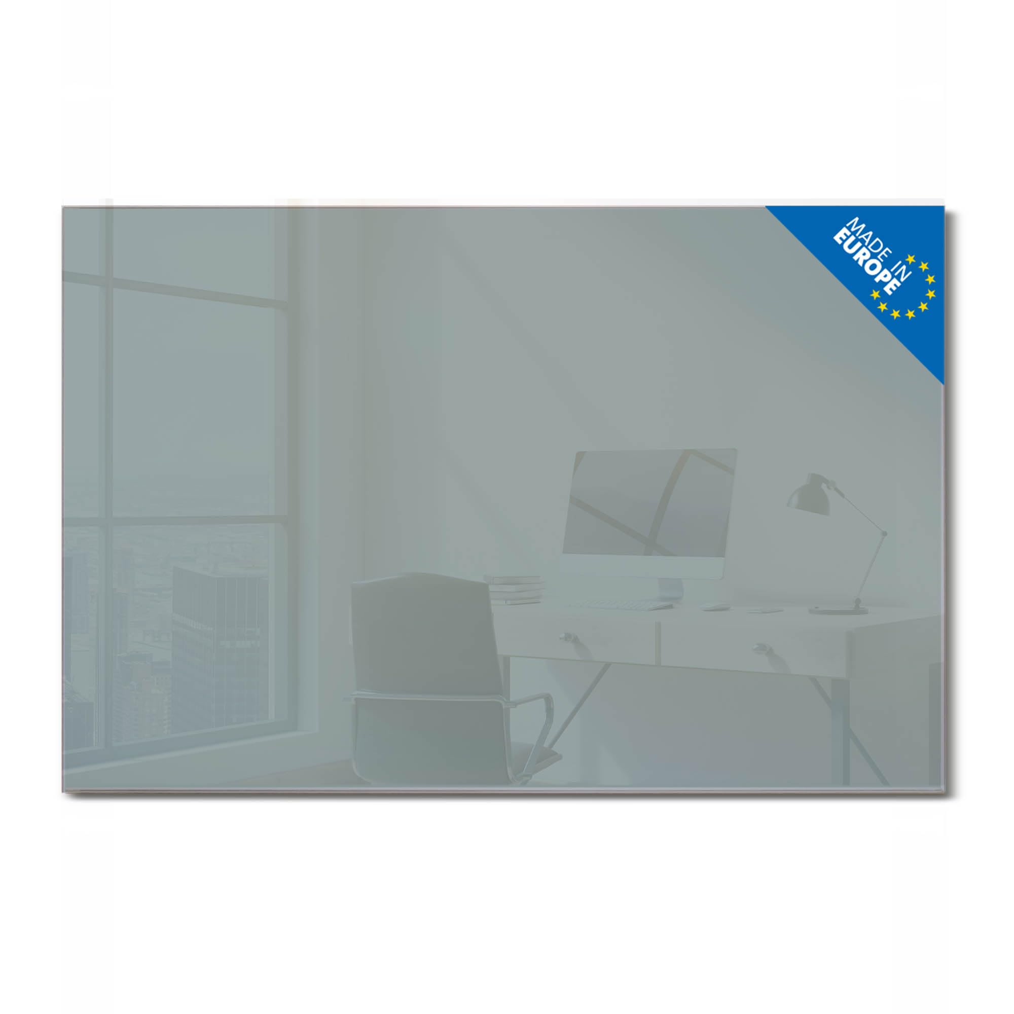 banjado Glas Magnettafel (120 x 80cm) - Magnetwand Glas - Magnetpinnwand als Memoboard - Pinnwand Magnettafel Küche, Büro, Kinderzimmer - Grau