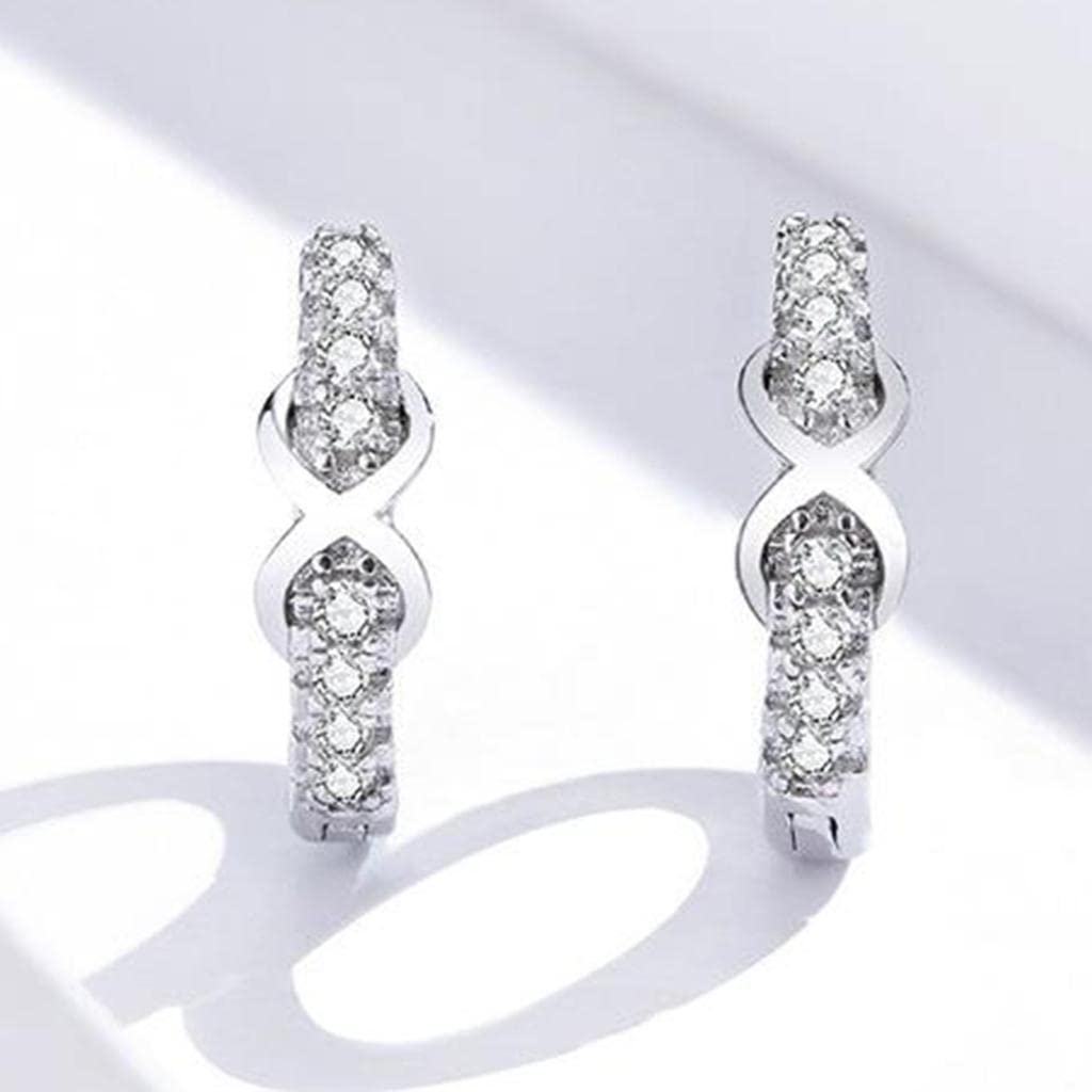 LOVIVER Pendientes de Aro 925 CZ Zirconia Pendientes Conch Studs