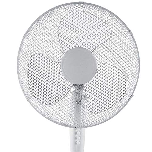 Innova White Pedestal Oscillating Fan 16inch, Free-Standing Adjustable Height, 3 Speed Settings