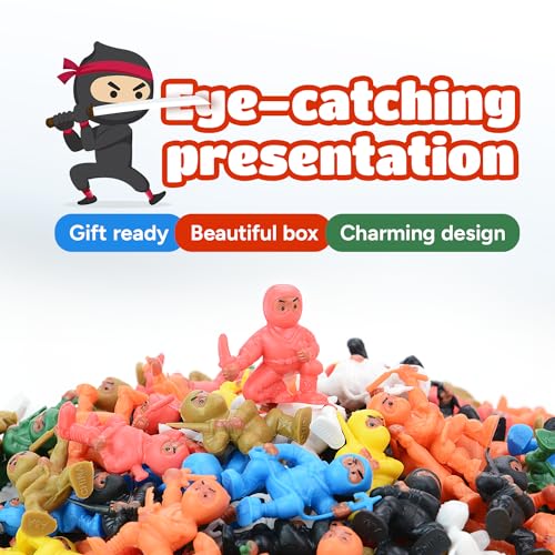 Mini Ninja Gaming Action Figures - Ninja Party Supplies - Ninja Kids Party Favor and Birthday Gift - Ninja Accessories - Easter Egg Fillers - Ninja Birthday Cake Topper - 50pcs