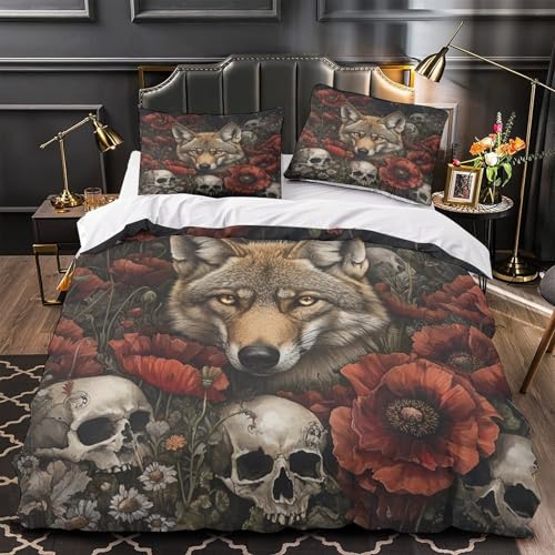 Housse de couette loup parure de lit résistante en microfibre - 2