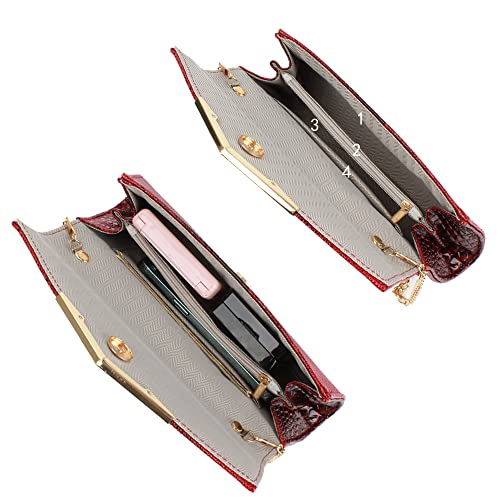Image of Queena Womens Shiny Glitter Evening Clutch Envelope Handbag Chain Purse for Wedding Party Prom Gift for Mom Wife Girlfriend