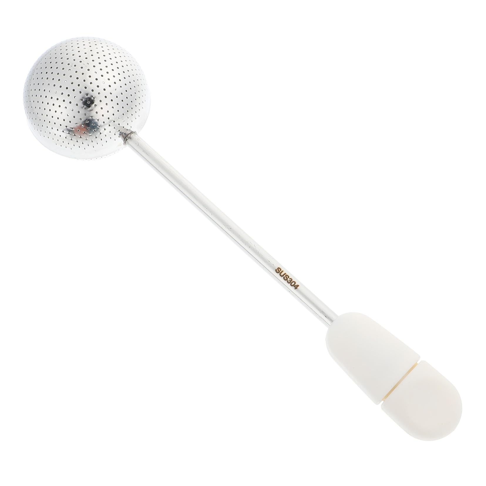 OUNONA 1 PC Stainless Steel Portable Tea Infuser with Long Handle Mesh Tea Strainer for Loose Leaf Herbs Spices Easy to Clean Rotary Switch Design for Convenient Brewing White