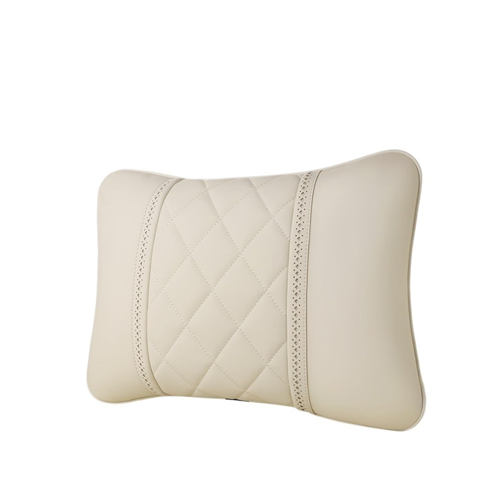 Poggiatesta in pelle per seggiolino auto adatto per poggiatesta cuscino poggiatesta auto cuscino per collo adatto per BMW (colore: beige-01)
