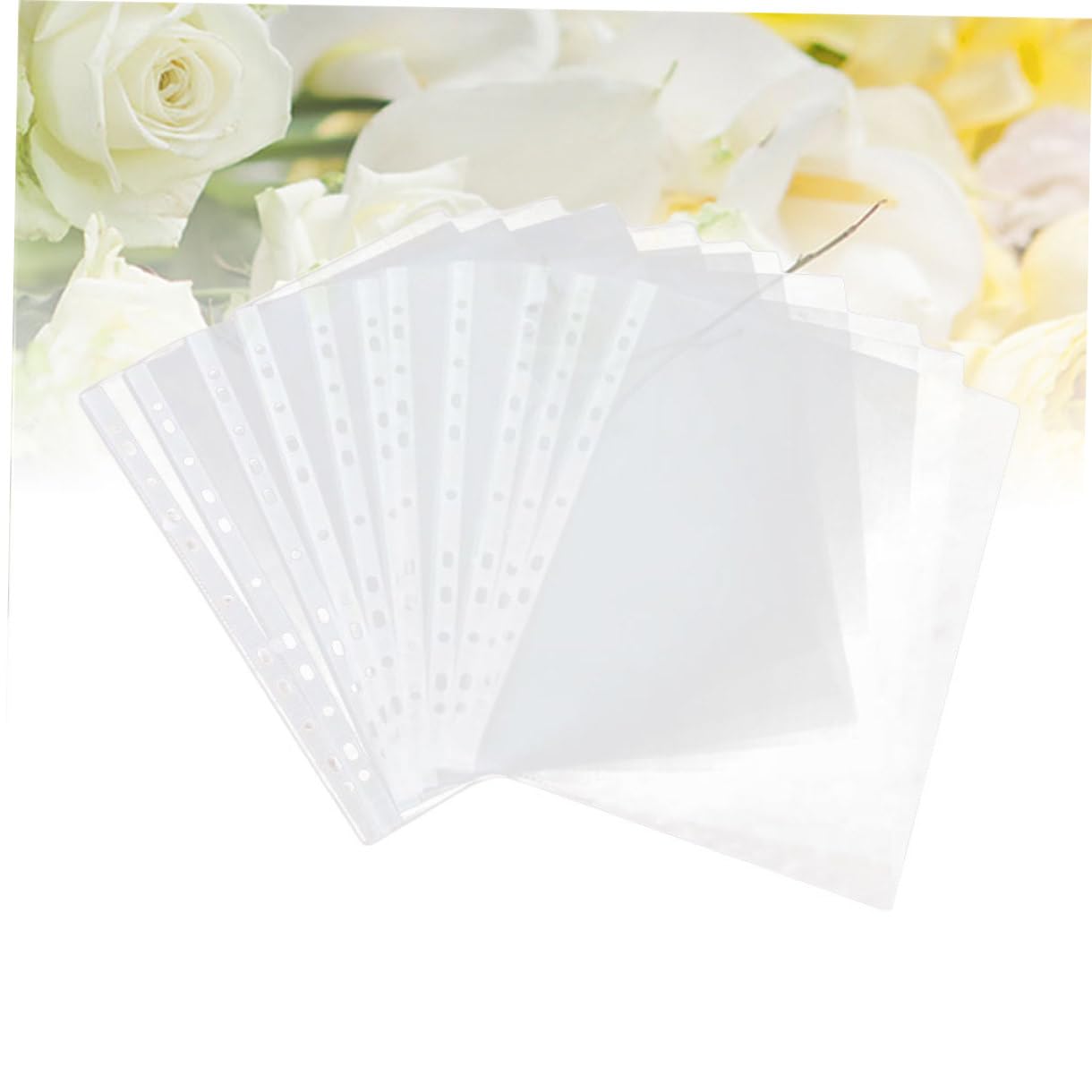 Protector de Hojas Transparente A4 11 Orificios, 100 Piezas | Pvc, Acabado Pulido y Fácil Limpieza, Uso en Colegio y Escuela, para Material Ligero