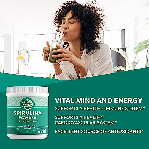 image for Vimergy Spirulina Powder – Concentrated Plant Protein Supports Immun