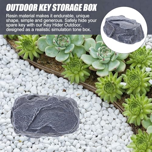 TOVINANNA Stone Key Hider Outdoor Decorative Key Storage Box Fake for Discreet Holding for Garden Porch Material - Image 3