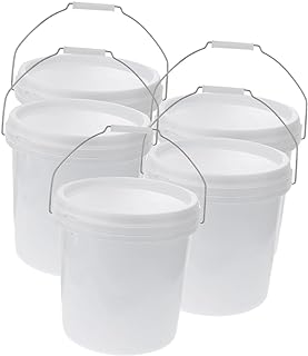 CIYODO 5pcs Bucket with Lid Round Plastic Tub Gallon Bucket with Lid Heavy Duty Bucket Ice Cube Bucket Car Washing Tub Small Bucket Round Plastic Bucket Small Bucket with Handle Keg Paint