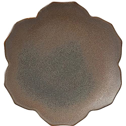 KIWAKOTO (キワコト) 京焼・清水焼 百合 YURI プレート 皿 小皿 豆皿 SS 約10cm 土 ブラウン 食器 来客 電子レンジ 食洗機対応 日本製 265717