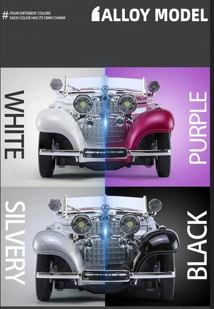 Image of Mercedes Benz 1936 500K Special Roadster Vintage SUV 1:32 Scale Model Car Exclusive Alloy Metal Pull Back Diecast Metal Pullback Toy Openable Doors & Light Music【Colors as Per Stock 】