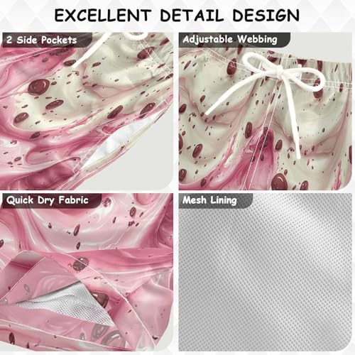 Boccsty Pink White Ice Cream Boys Swim Trunks Baby Kids Swimwear Summer Toddler Beach Board Shorts 2T3