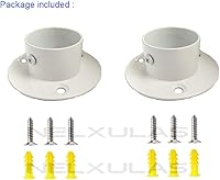 Vista 2 de Soporte para barra de armario de acero inoxidable, resistente, extremo de barra de cortina de ducha, soporte de barra de brida, poste de armario