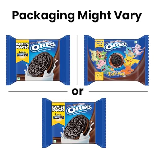 Image of Oreo Cadbury Chocolate Flavour Creme Sandwich Biscuit Family Pack, 275.55 G (Pack of 4)