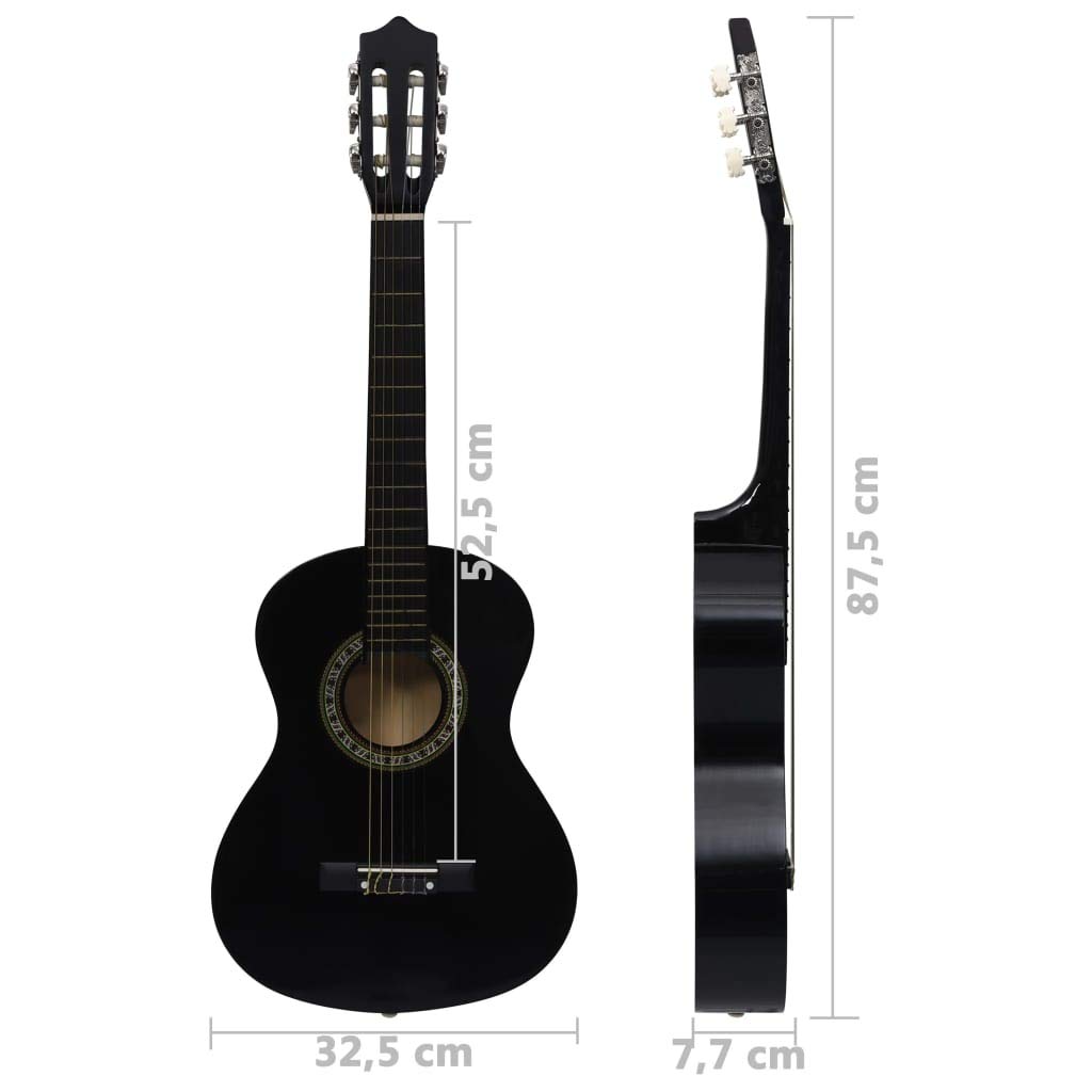 Kindergitarre 1/2 34" Akustik Gitarre für Anfänger, Schwarz