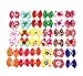 Ewanda store 20 Pcs Cute Dog Hair Bows Pairs Rhinestone Pearls Flowers Topknot Dog Bows Pet Grooming Hair Bows Topknot Rubber Bands
