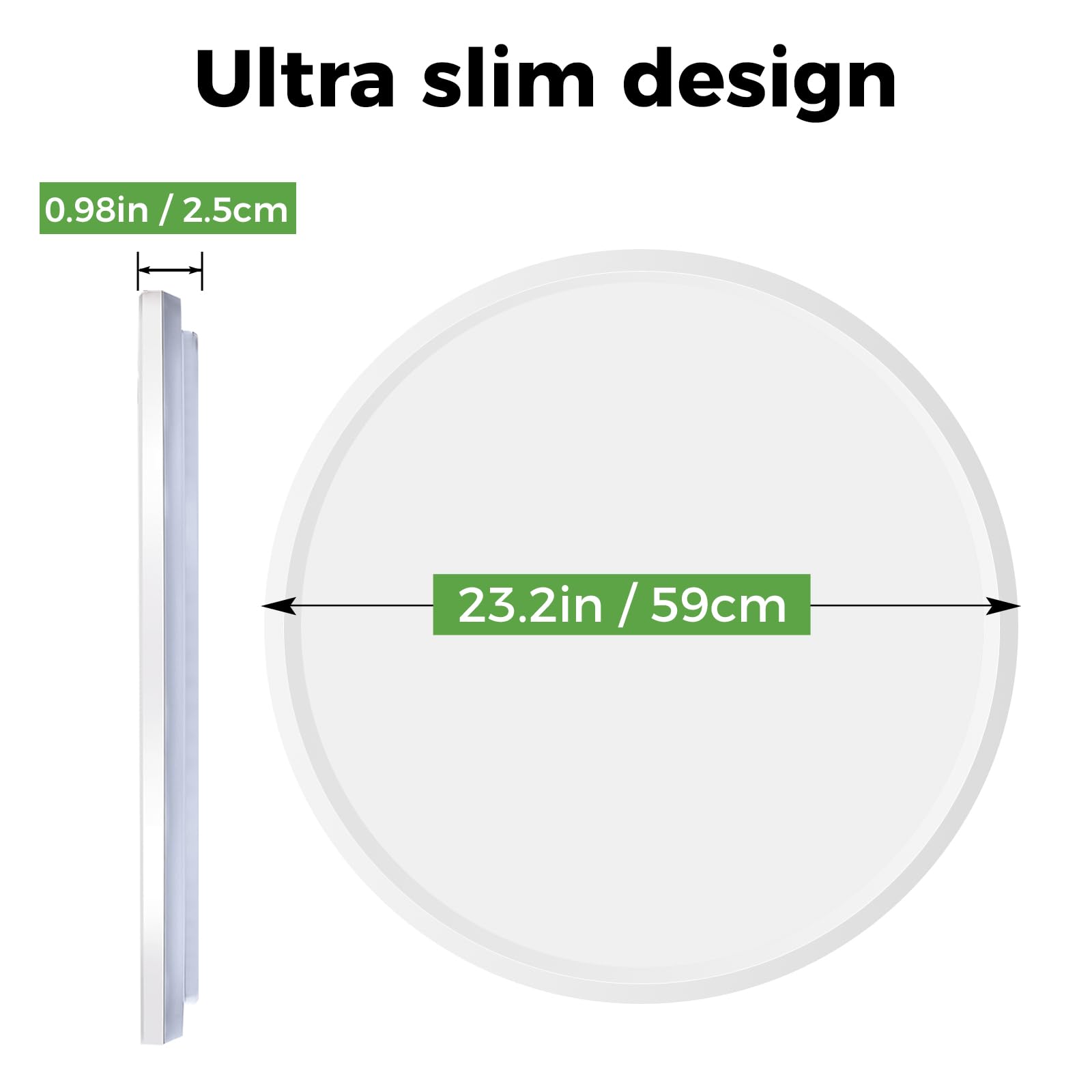 zemty 59CM LED Deckenleuchte Dimmbar mit Fernbedienung, 50W 5040LM RGB Farbwechsel Deckenlampe 3000K-6500K, Wasserfest Flach Lampe Decke für Badezimmer Kinderzimmer Schlafzimmer