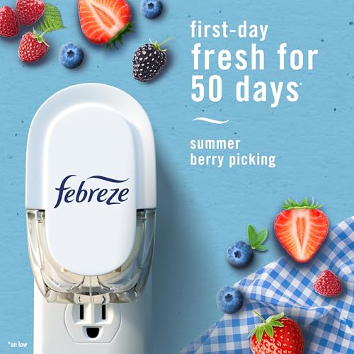 Febreze Plug In Air Freshener, Odor-Fighting Scented Oil Refill, Summer Berry Picking, 2 Refill - image 4