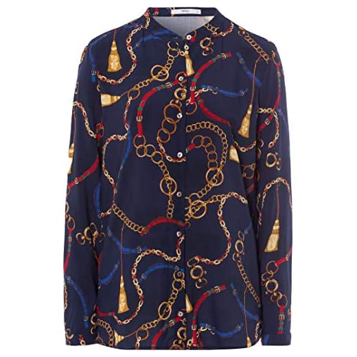 BRAX Damer stil Val ståkrage klassisk blus, Nattblått, 38 SE