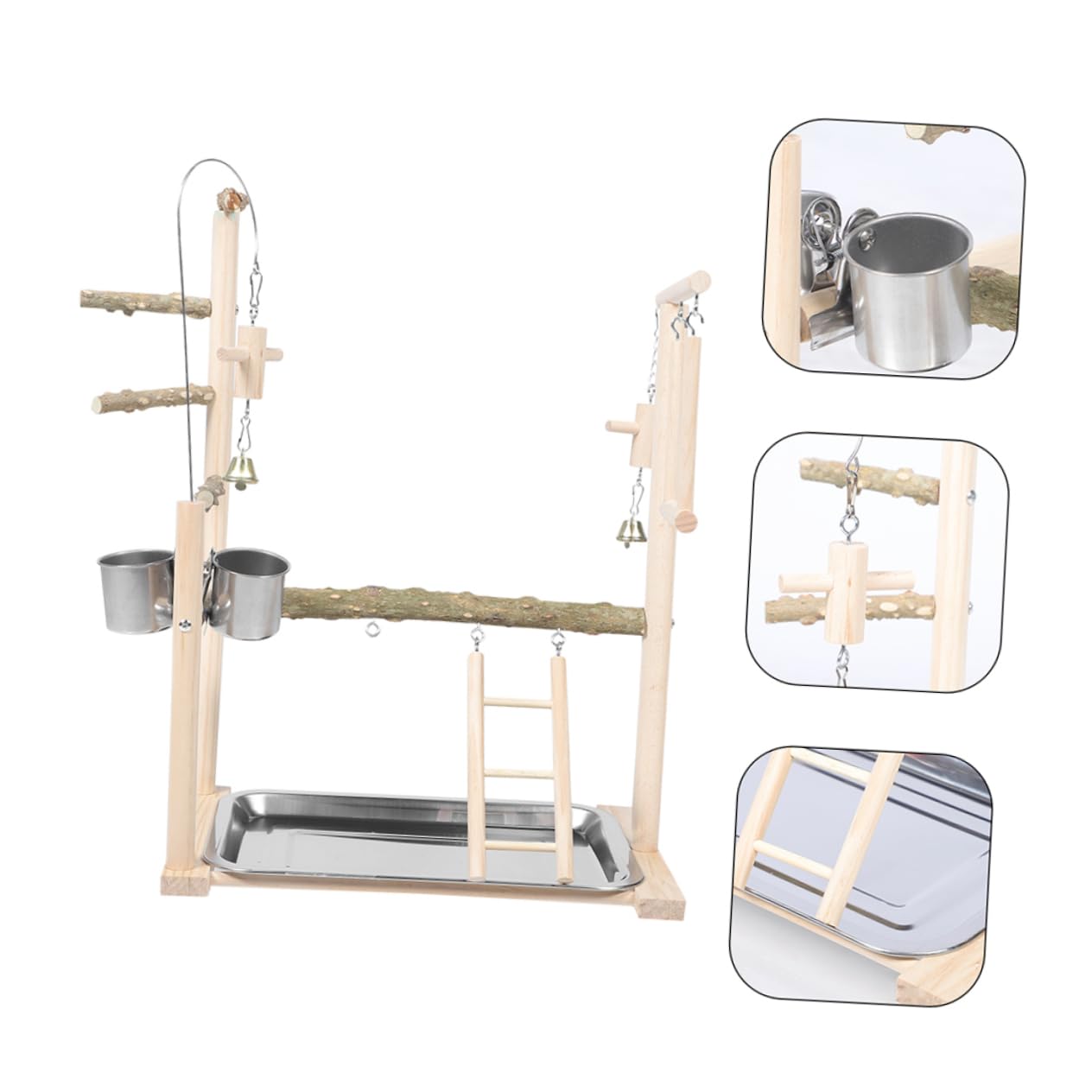 UKCOCO Supporto e Parco Giochi Interattivo Pappagalli per Plastico con Design Multifunzionale Trespolo da Terra Elegante per Pappagalli Domestici come Calopsite e Parrocchetti