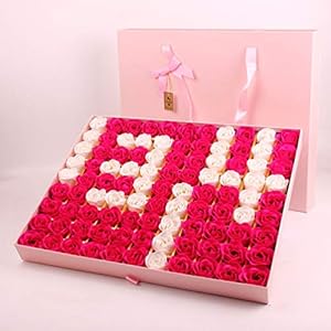 Sapone di Rosa Conservato in Sapone, 99 Sapone di Rosa Rettangolare Inscatolato in Confezione Regalo Decorazione Matrimonio Compleanno San Valentino,B