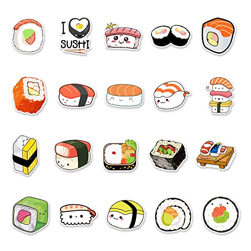 Sushi Stickers for Kids Teens Adults Boys Girls Gift,50 Pcs Stickers Pack for Skateboard,Luggage,Car,Bike,Cup,Computer,Laptop - Image 4