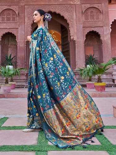 Image of SWORNOF Women's Kanjivaram Soft Silk Banarasi Sarees With Unstiched Blouse Piece