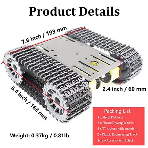 metal smart robotic rc tank chassis kit with 4pcs dc tt motors for arduino uno r3 raspberry piesteam education tt04 crawler tank car chassis platform for adults black