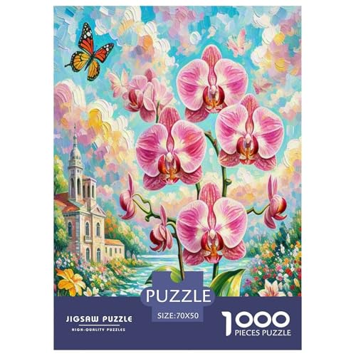 Puzzle de orquídea de 1000 piezas, juego de entretenimiento creativo para adultos en casa