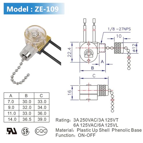 Image of Zing Ear ZE-109 Ceiling Fan Light Switch, On-Off Speed Beaded Pull Chain Extension Compatible with Hunter Ceiling Fans Light, Lamps and Wall Lights (Nickel Pull Chain)