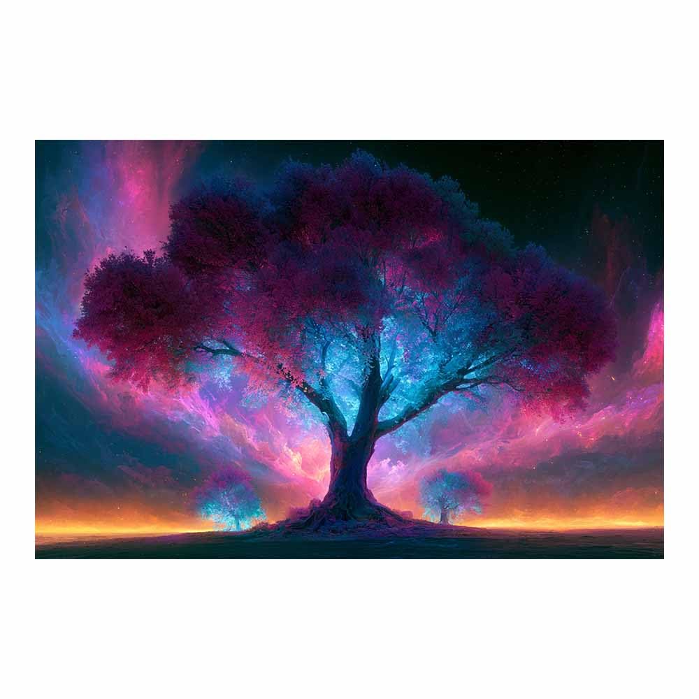 XENIOU Tree Of Life Wall Art Golden Glows Tree canvas wall art, prints for walls, for living room bathroom Bedroom Home Decoration.(Multicolor)-80x120cm Unframed