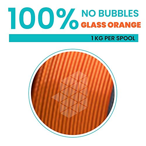 Image of Tesseract Premium PLA + 1.75mm 3D Printing Filament | Dimensional Accuracy + /- 0.03mm | Compatible with Most FDM Printers | 1 KG 3D Printer Filament - PLA Glass Orange (Quantity 1)