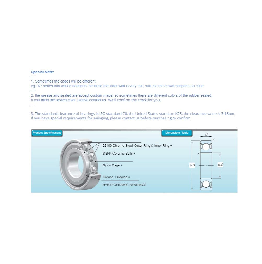 6902 6902RS Si3N4 Hybrid Ceramic Bearing ABEC-1 Dolne wsporniki rowerowe i łożyska kulkowe zamienne 15x28x7mm