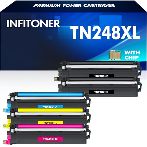 TN248XL TN248 MFC-L3760CDW Toner: 5-Pack Kompatible für Brother MFC-L3740CDW TN-248XL TN-248 DCP-L3560CDW DCP-L3520CDW HL-L3240CDW DCP-L3520CDWE MFC-L3740CDWE MFC-L8390CDW TN 248XL TN-248VAL 248CMYK