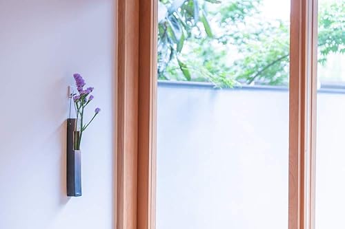 Miniatura 6 de Jarrón de flores de cerámica japonesa para decoración del hogar, jarrón de pared Shigaraki Ware 9.4 pulgadas (natural)