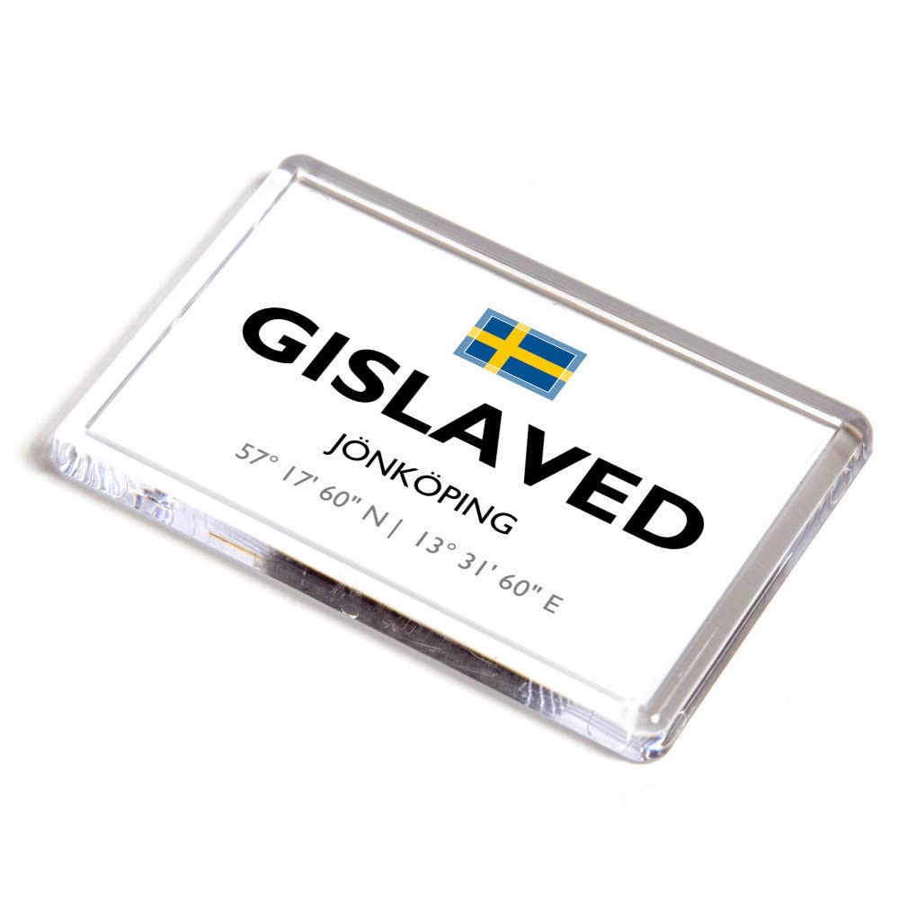 FRIDGE MAGNET - Gislaved - Jonkoping - Sweden - Lat/Long