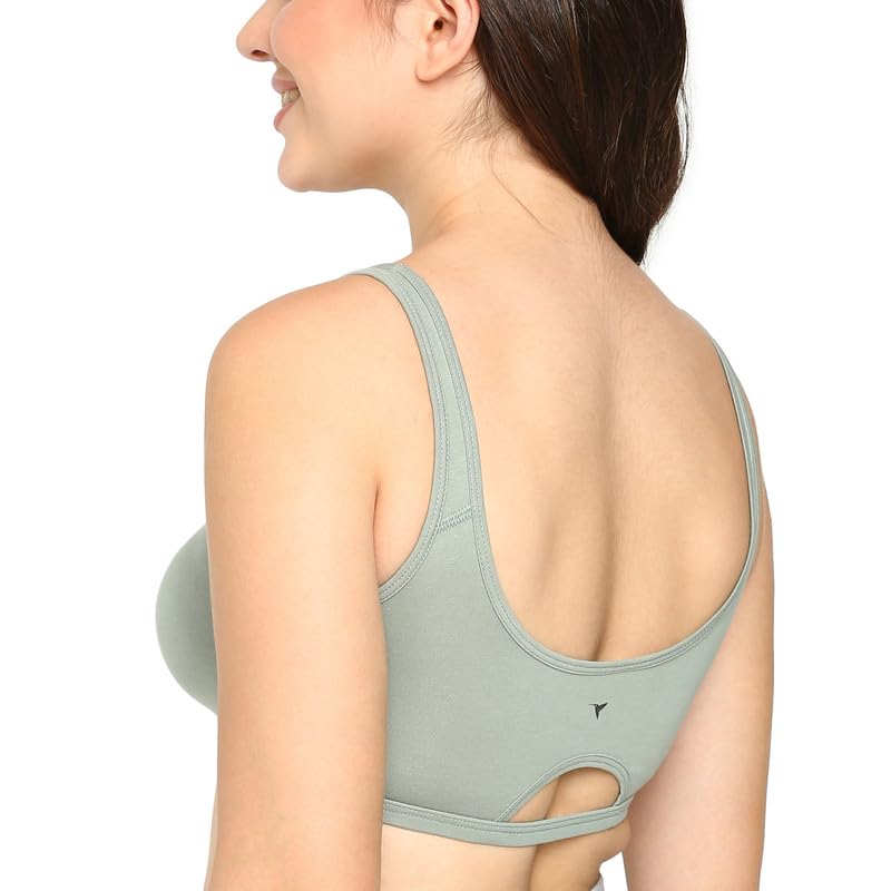 Image of BLOSSOM Women's Anti- Microbial Treated Fabric Double-Layered Cups, Keyhole Back Design, and Easy Slip-On Everyday Bra Aesthetic Bra