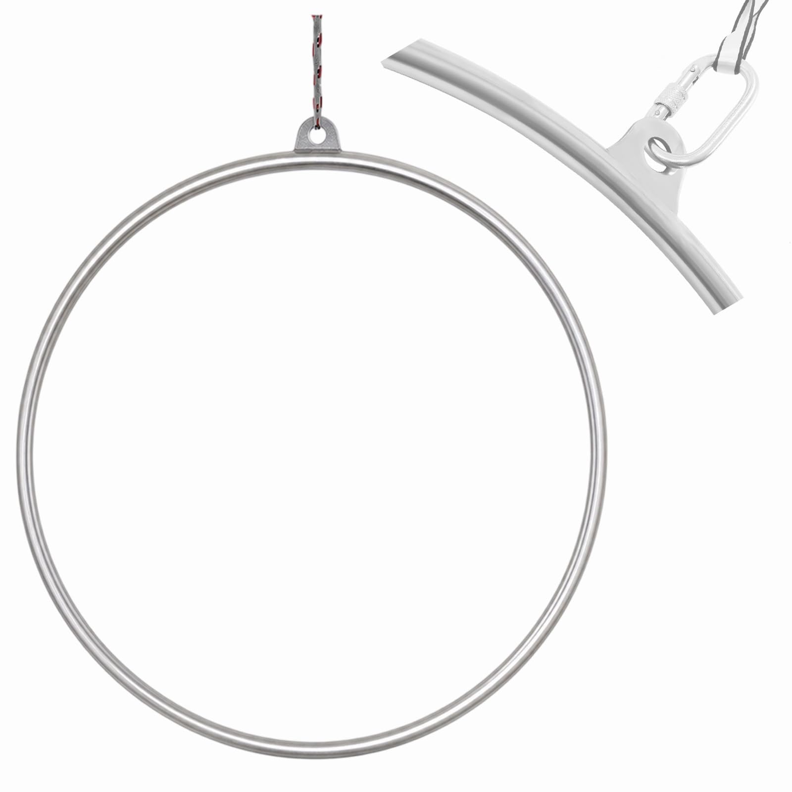 Professional Aerial Lyra Hoop, Cerchio per Lo Yoga Aereo con Accessori, per L'Acrobatica Aerea E La Ginnastica Aerea, per Lo Studio di Danza Silver-85cm