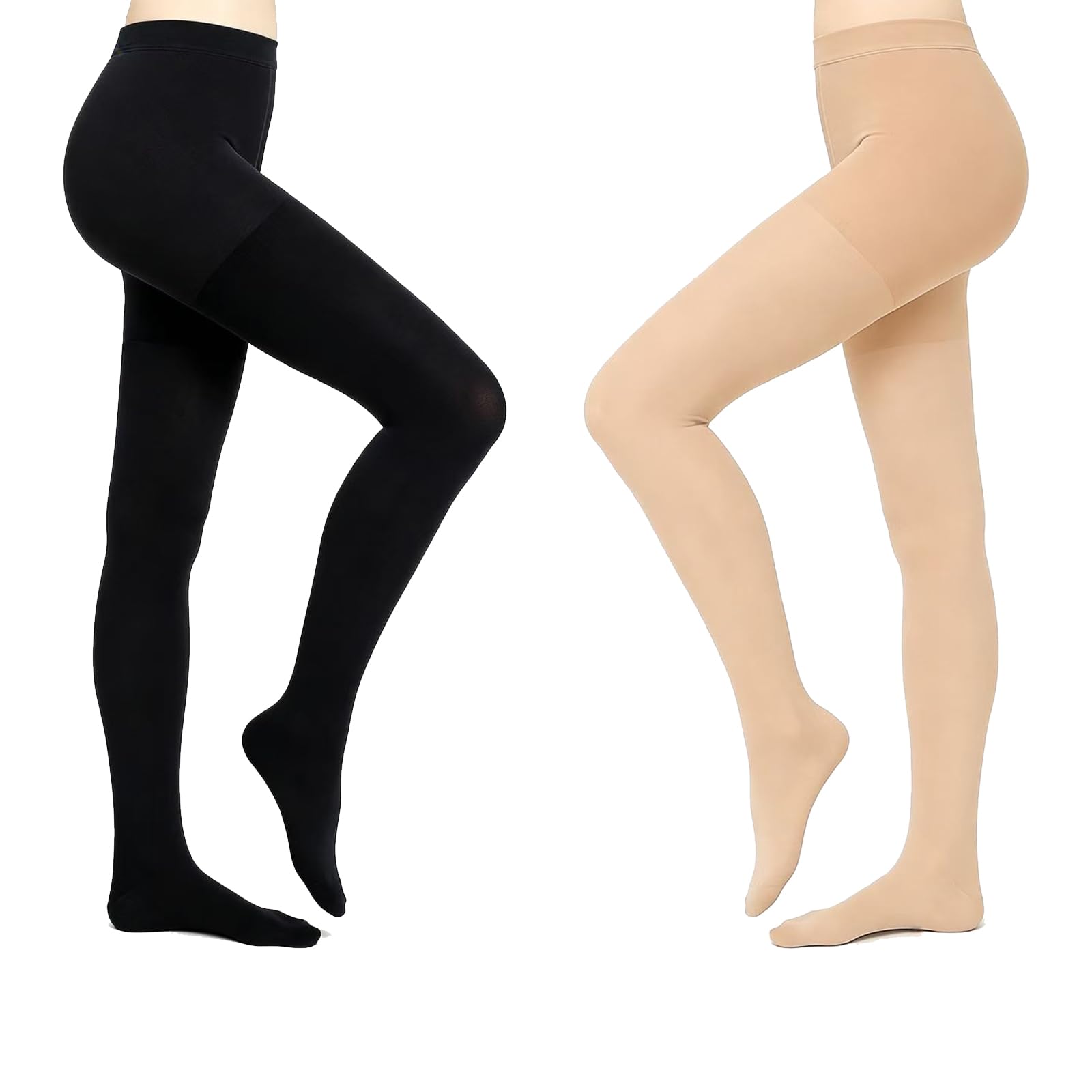 Medizinische Kompressionsstrumpfhose Damen Lang 22-32mmHg Klasse 2,Blickdichte Stützstrumpfhose mit Geschlossener Fußspitze,Kompressionsstrümpfe für Schwangerschaft Lipödem Flug & Krampfade Ödeme