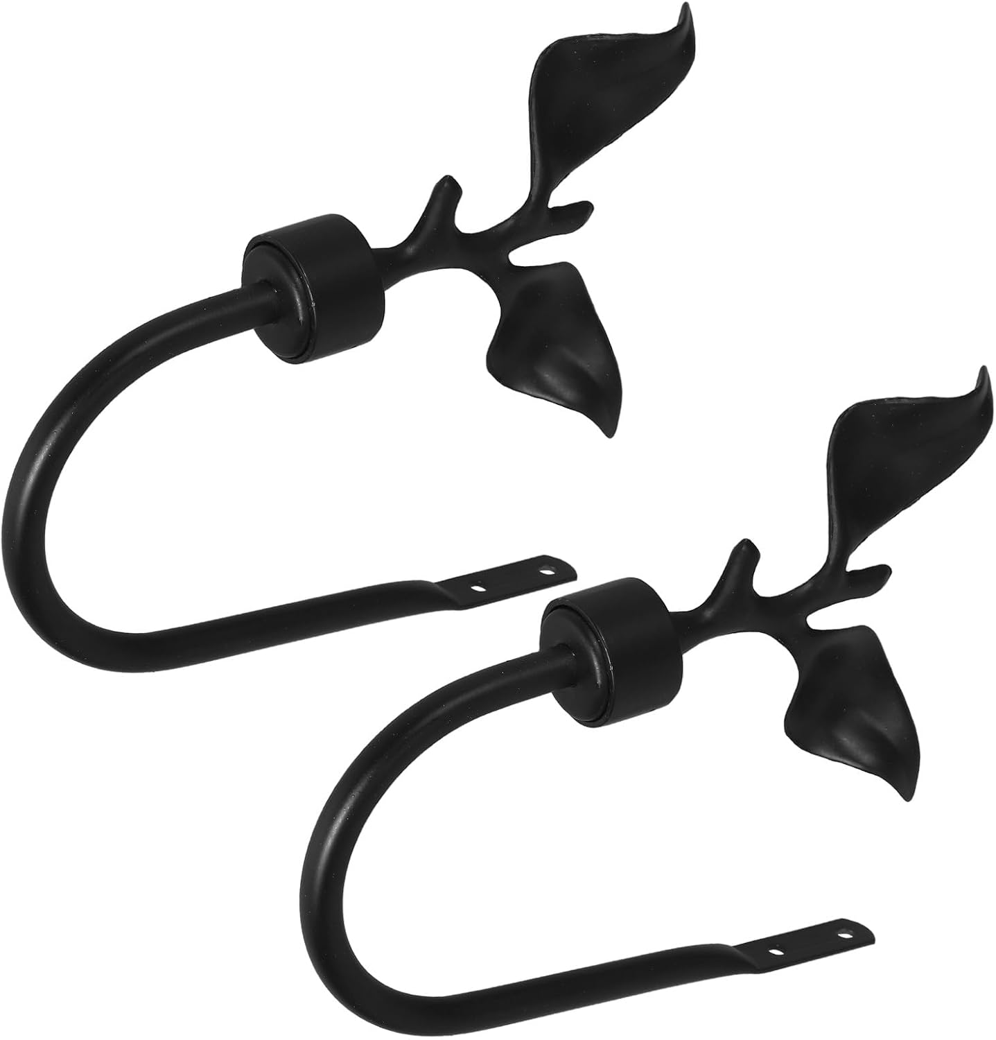 Wall Mount Curtain Holdbacks Metal Tieback Hooks Zinc Alloy Leaf Design 2pcs for Drapes Window Treatment Hardware Home Decoration